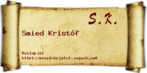 Smied Kristóf névjegykártya